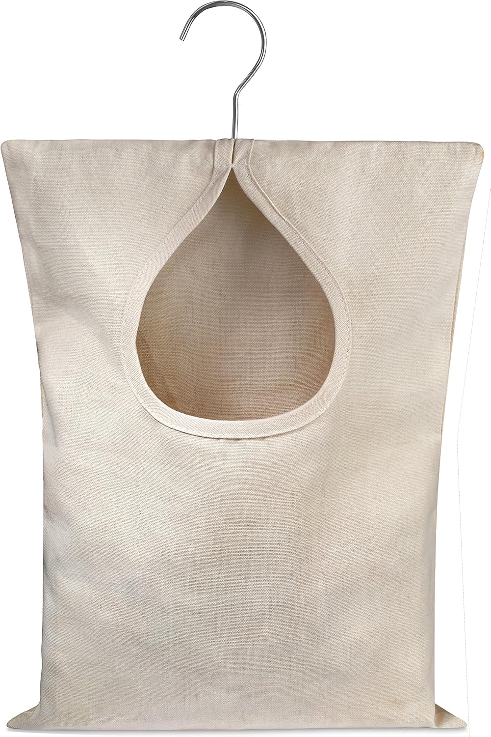 Handy Laundry Clothespin Bag - 11" x 15" - Holds 100 Medium-Sized Clothes Pins, Durable Canvas with Hook for Hanging