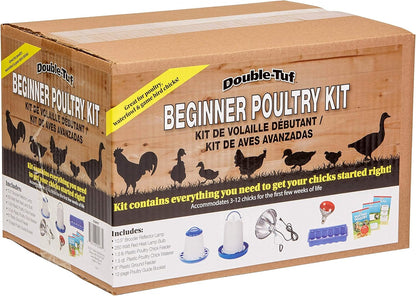 Bulb, Double-Tuf Chicken and Poultry Starter Kit | Heat Lamp, Light Feeders, Waterer, and Guide Book for Backyard
