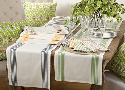 Saro Lifestyle Striped Design Cotton Table Napkin, Set of 4, 20", Navy Blue