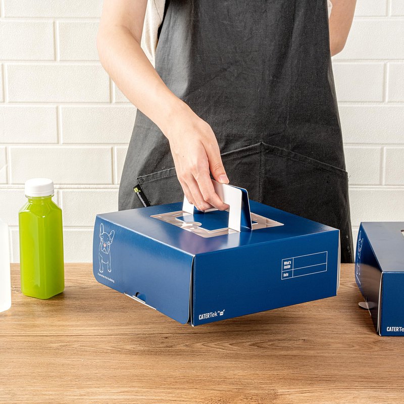 Restaurantware Cater Tek 9 x 9 x 3.5 Inch Cake Boxes 50 Disposable Lunch Boxes - Display Window Pop-Up Handles Frenchie Paper Pastry Boxes Grease Impermeable Shipped Flat