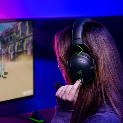 Razer BlackShark V2 Gaming Headset: THX 7.1 Spatial Surround Sound - 50mm Drivers - Detachable Mic - for PC, PS4, PS5, Switch, Xbox One, Xbox Series X|S - 3.5mm Audio Jack & USB DAC - Black