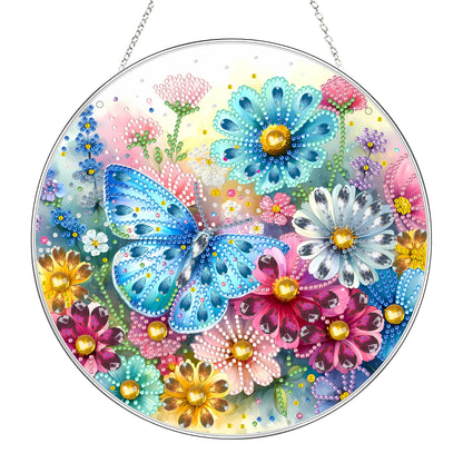 DIY Hanging Diamond Art Kit for Adults, 5D Acrylic Gem Art Window & Wall Pendant, Diamond Painting Ornament for Home Decor (Butterfly-2)