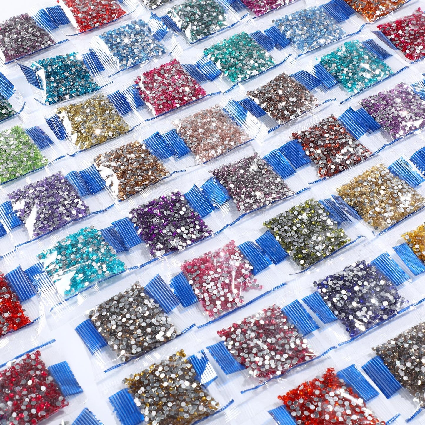 60000 Pcs 60 Color Rhinestones Diamond Painting Beads Flat Bottom Round Resin Beads Art Replacement Diamonds for DIY Craft Diamond Painting Accessories(Fresh Color)