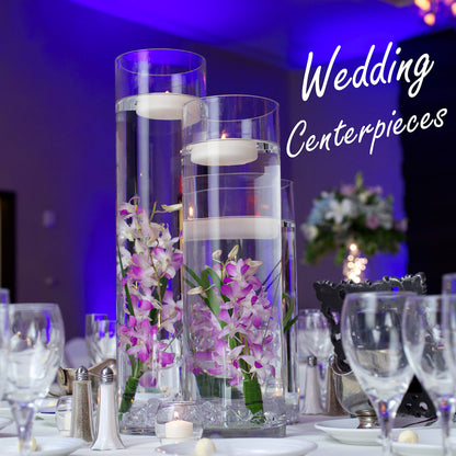 CYS Excel Clear Glass Cylinder Vase (H:20" D:4") | Multiple Size Choices Glass Flower Vase Centerpieces | Hurricane Floating Candle Holder Vase