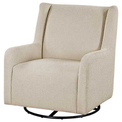 Coaster Home Furnishings - Serra - Wood - Boucle Upholstered Swivel Glider Accent Chair with 360-Degree Base, Gentle Gliding Motion and Transitional Style - Living Room - Sandy Beige - 902453