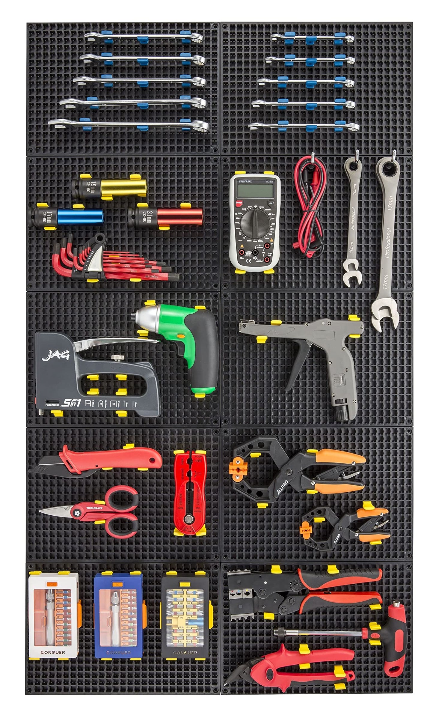 Free Zone 4-Piece Large Pegboard Set (Black)