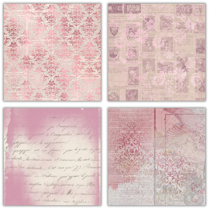 XERE 40 Sheets Pink Scrapbook Paper, 6x6 Ephemera Pattern Paper Pack for Journaling Notebooks, Sketchbook, Bookmark Making, Junk Journal, Scrapbook Art Supplies