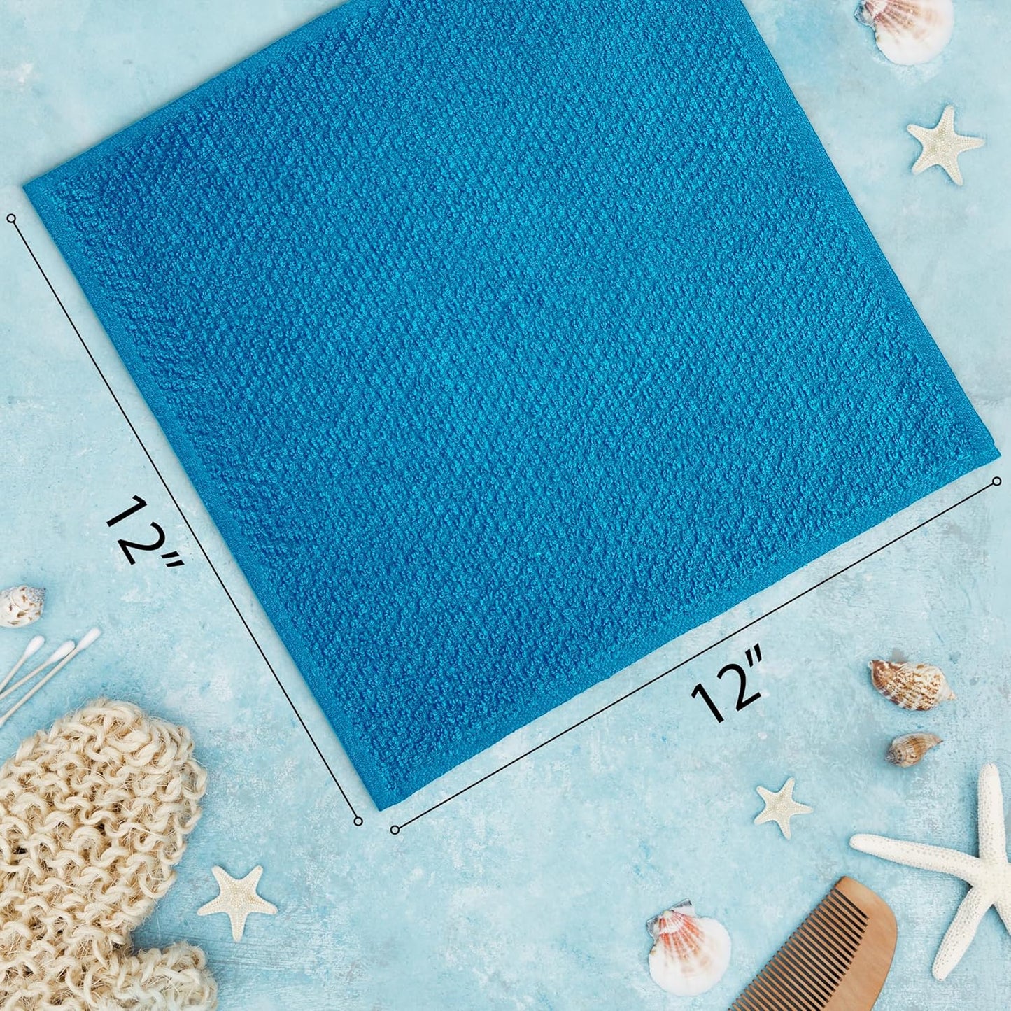 8 Pack 100% 12 12 inch 400 (8 Pack) DecorRack Cotton Face Towels, Ultra Absorbent x Wash Cloths, GSM, Premium Quality