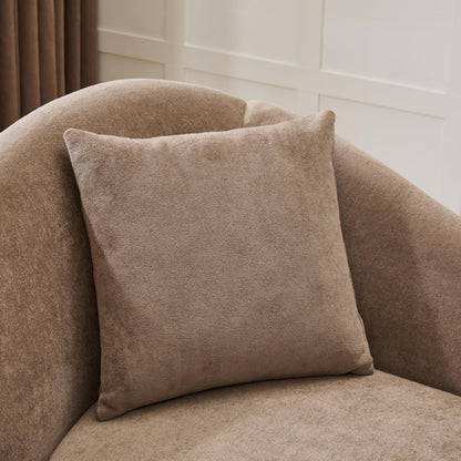Christopher Knight Home Harlow Velvet Upholstered Chaise Lounge Chair Indoor, Wooden Chaise Lounge Sofa with Accent Pillow, Living Room Lounge Chair with Left Armrest, Camel