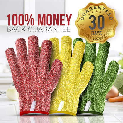 TruChef Premium Cut Resistant Adult Gloves Food Grade - Level 5 Anti-Cut Protection for Meat, Veggies & Wood Carving - Durable, Breathable, Machine Washable - Kitchen Knife Proof Safety Gloves