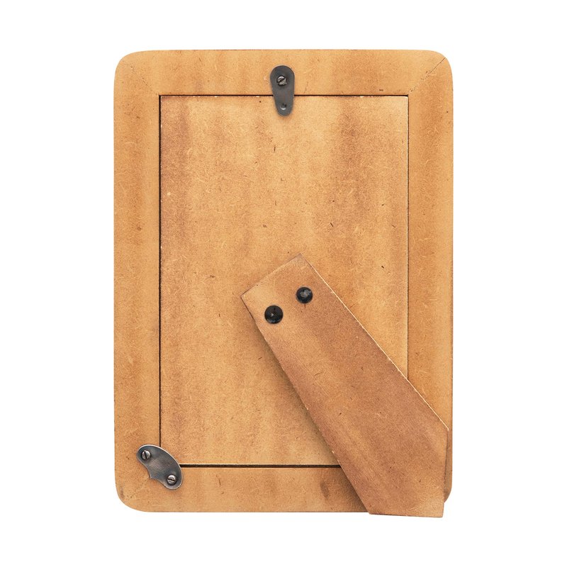 Creative Co-Op Hand-Carved Horn Photo Frame with Brass Border, Black & Natural (Holds 4" x 6" Photo)