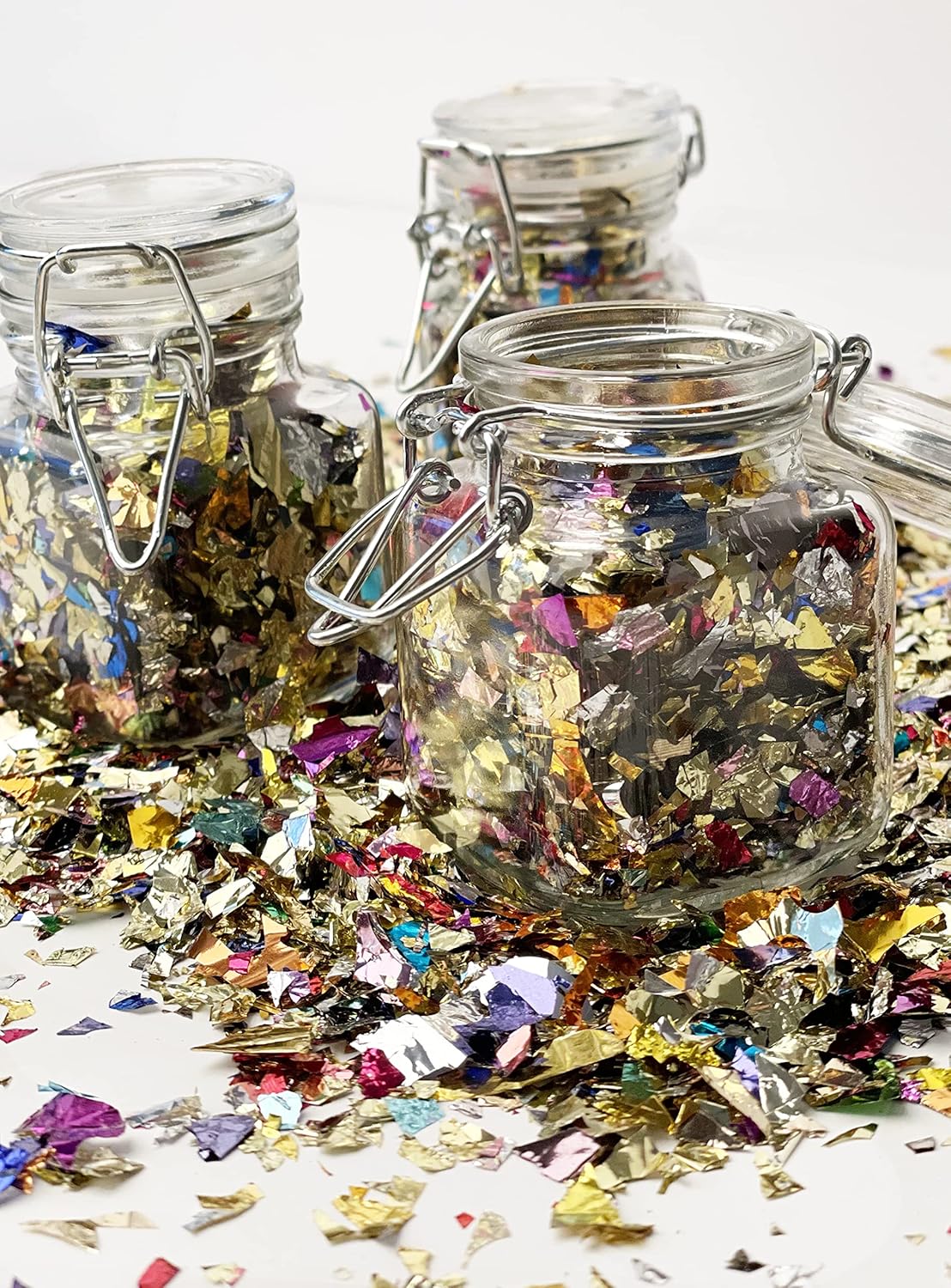 Jumbo Mylar Rainbow Foil Confetti - Glittering Metallic Confetti for New Year's, Birthdays, Weddings (300 Grams)