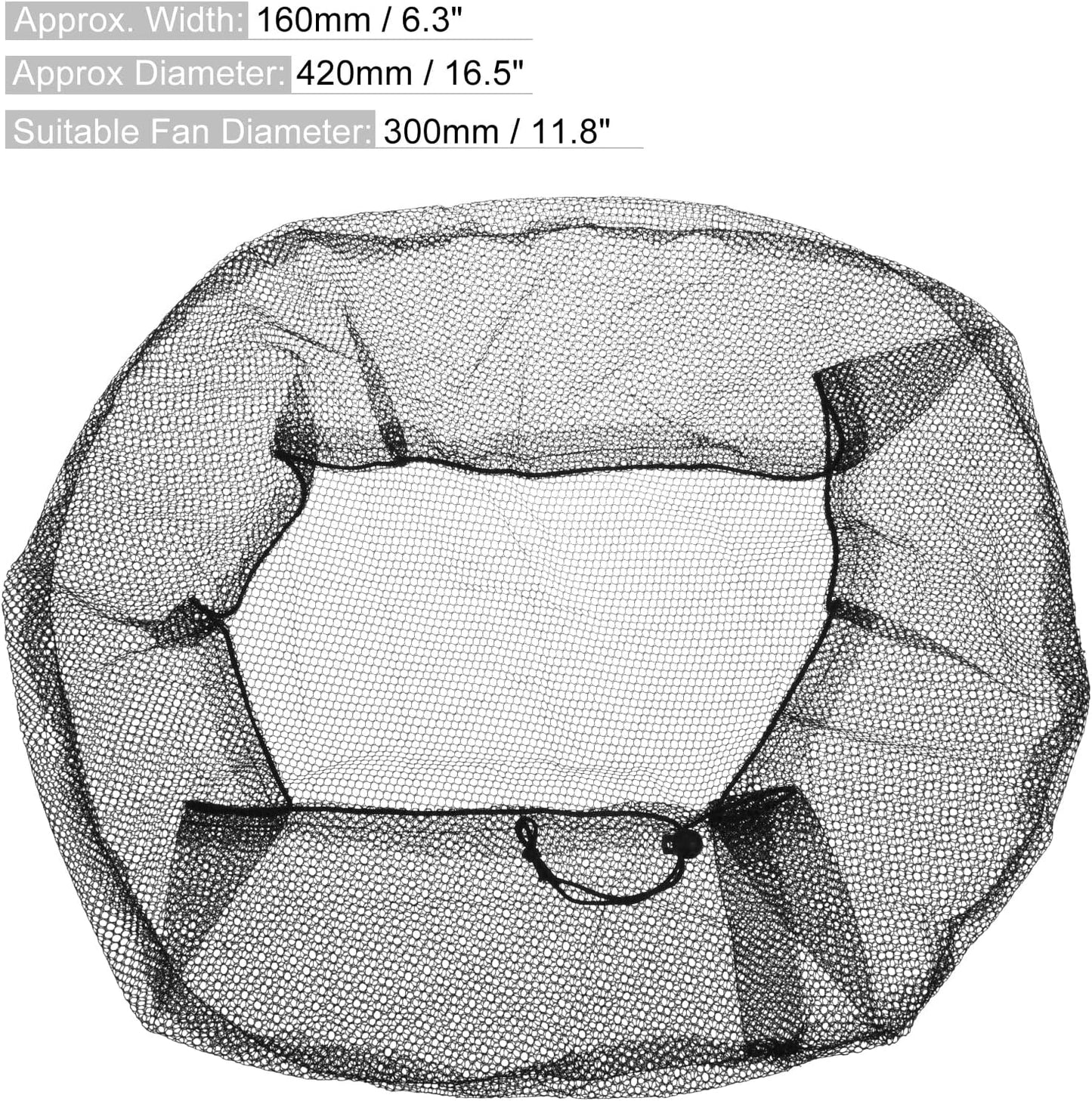 MECCANIXITY Mesh Electric Fan Dust Cover, 11.8 Inch Washable Dustproof Protection Net, Black