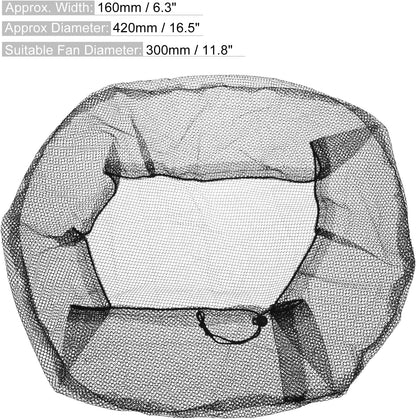 MECCANIXITY Mesh Electric Fan Dust Cover, 11.8 Inch Washable Dustproof Protection Net, Black