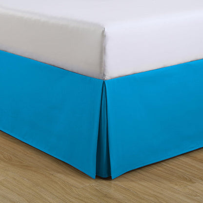 FRESH IDEAS Kids Twin Bed Skirt - Lux Hotel Tailored Microfiber Bedskirt, Classic 14" Drop Length, Blue