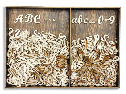 552 Pieces 0.75 Inch Mini Unfinished Wooden Letters Uppercase & Lowercase Unpainted Wooden Numbers Blank Wood Letters Storage for Scrapbooking Crafts