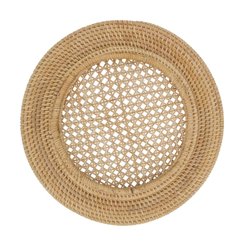 SARO LIFESTYLE Handmade Rattan Charger Plates (Set of 4)