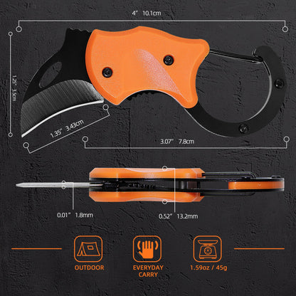 Father's Day, Mother's Day, Easter, Memorial Day, Birthday Gifts for Him/Her/Men/Women, Orange Keychain Pocket Knife with Safety Lock, Carabiner - Compact EDC Tool for Daily Use, Gifts for Father/Mother/Boyfriend/Girlfriend/Husband/Wife (Gift Box)