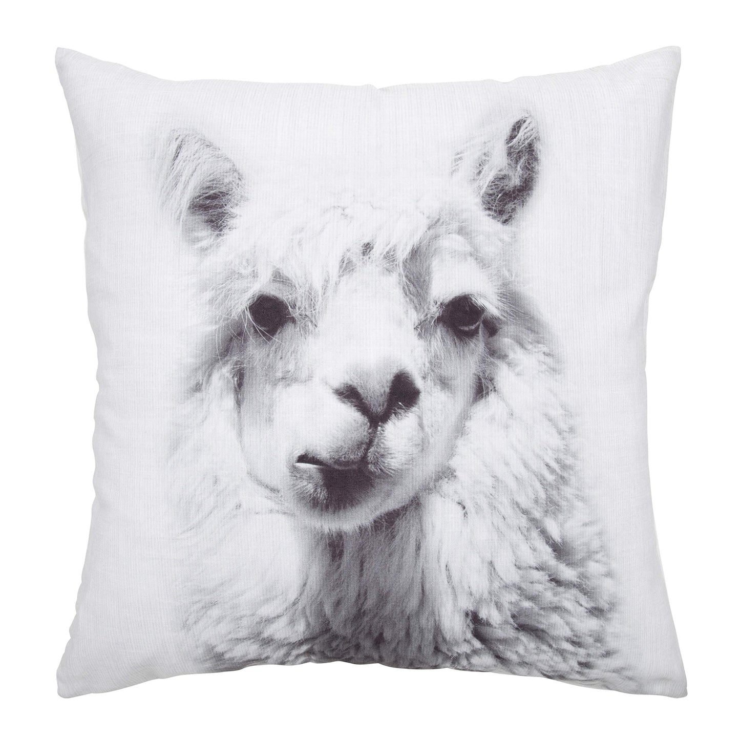 Kate and Laurel Como Decorative Alpaca Print Square Throw Pillow Cover, 18x18, White