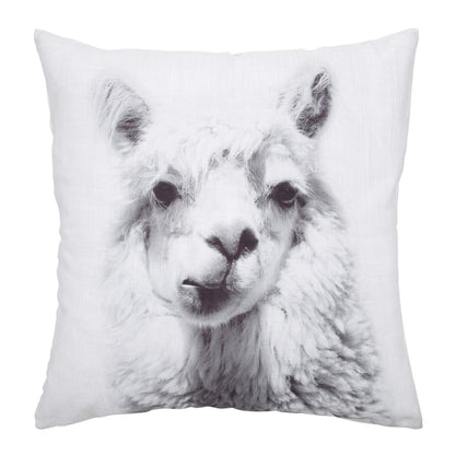 Kate and Laurel Como Decorative Alpaca Print Square Throw Pillow Cover, 18x18, White