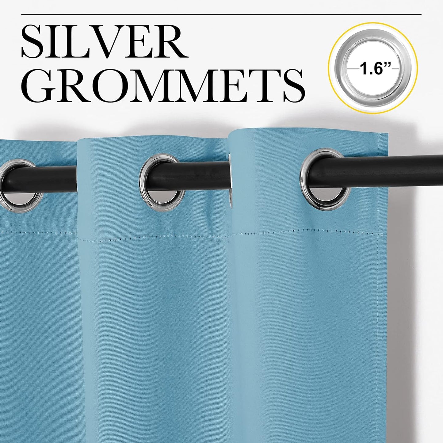 NICETOWN Teal Blue Blackout Curtains - Thermal Insulated 102" Long Drapes | 2 Panels, 55" Wide for Living Room