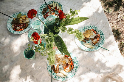 Dinner Plate, 10.25 inch, Blue/White Splatter by Enamelware