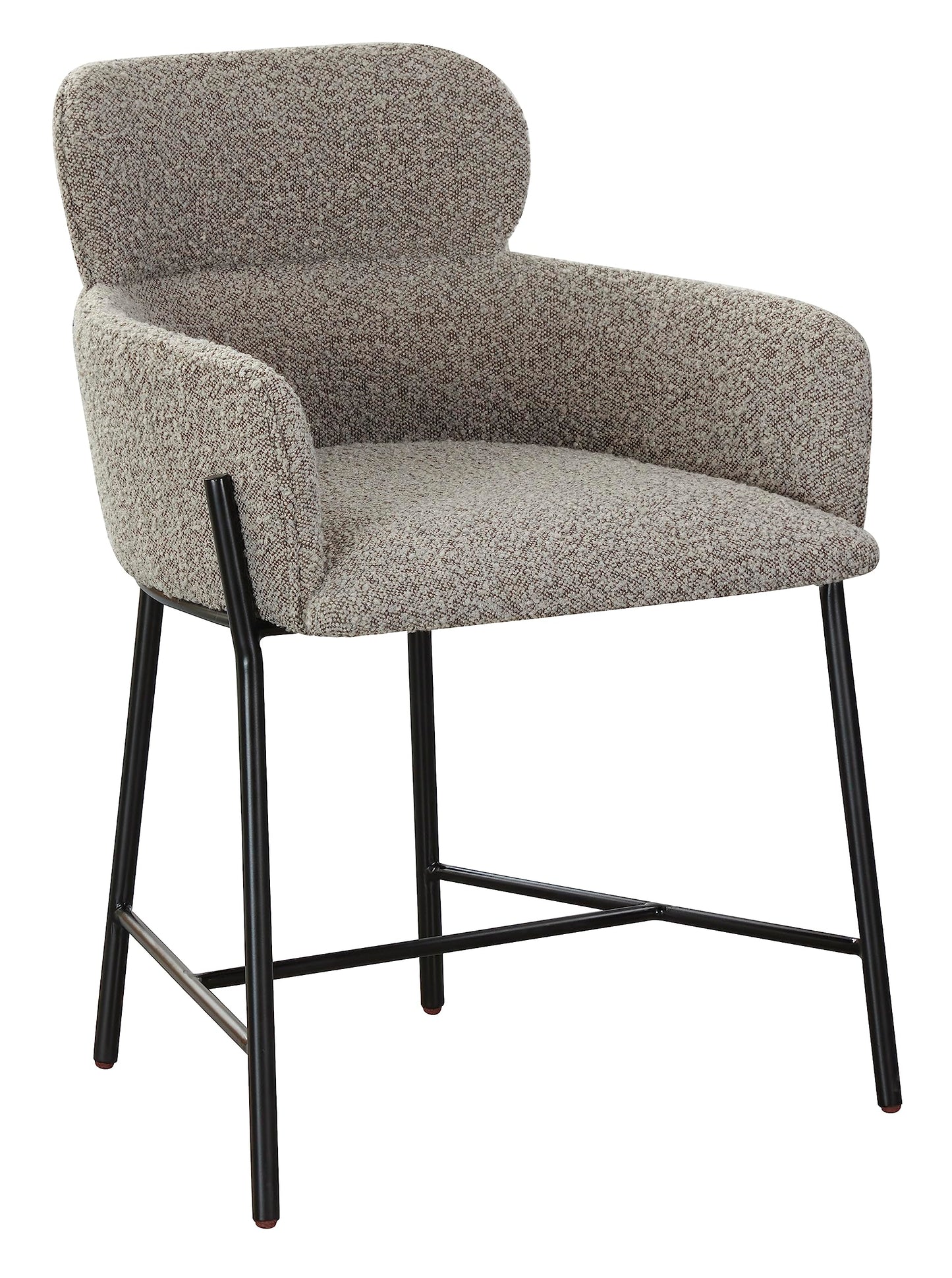 SAFAVIEH Couture Collection Charlize Light Grey Boucle/Black Leg Dining Chair (Fully Assembled)