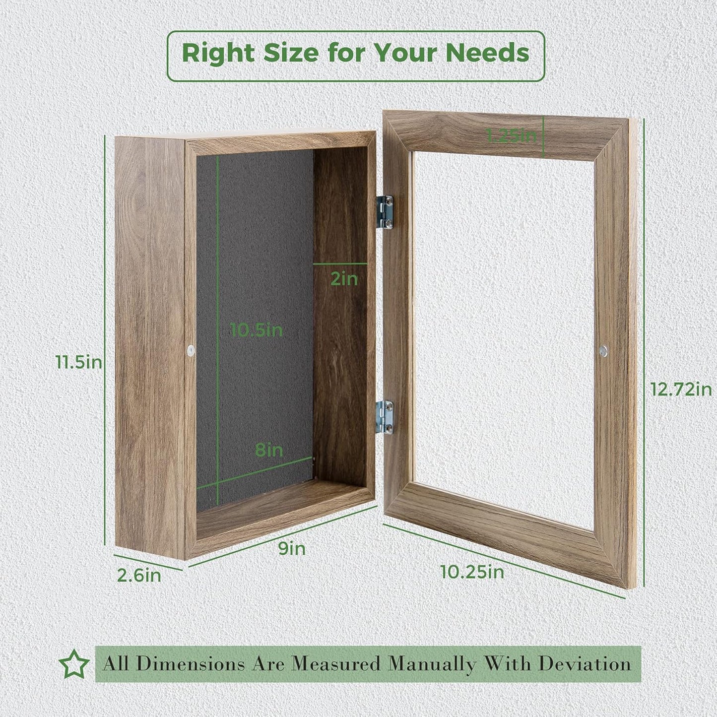 Frametory 8.5x11 Shadow Box Frame - Front Opening, 2 inch Depth Display Box for Wall and Tabletop, Memory Box (Tan)