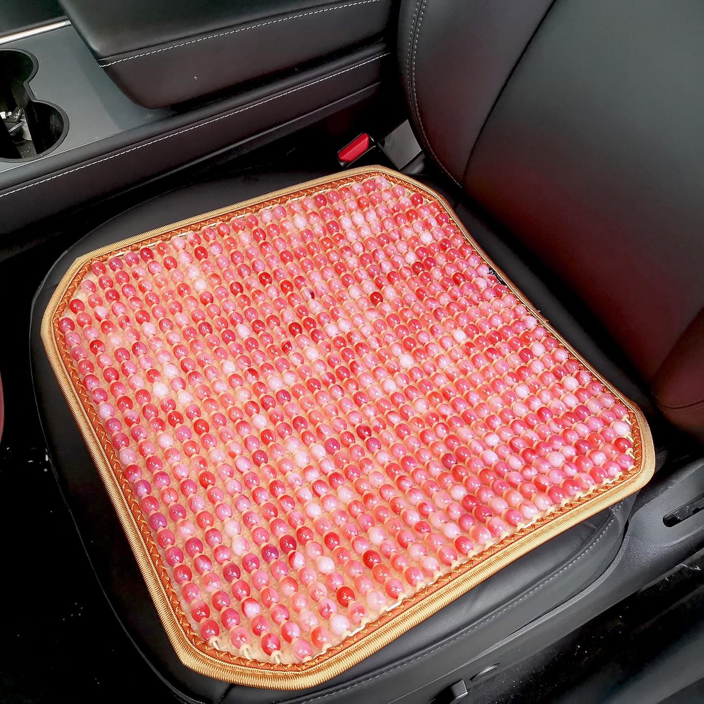 INCH EMPIRE Summer Cool Acrylic Pink Rosy, 678pcs Beads Car Seat Cover Office Home Chair Cushion