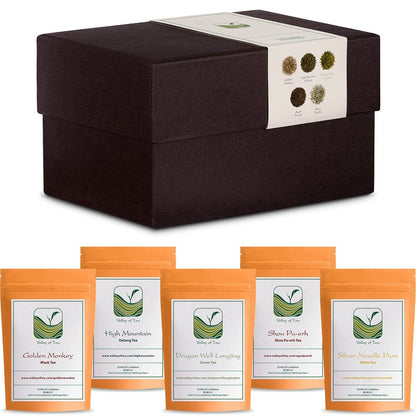 Tea Lovers Gift Basket Connoisseurs - Luxury Loose Leaf Tea Variety Pack - Specialty Teas Gift Box - Luxury Assortment of Tea Samplers - Samples Loose Leaf Tea Gift Set Tea Sampler Gift Set