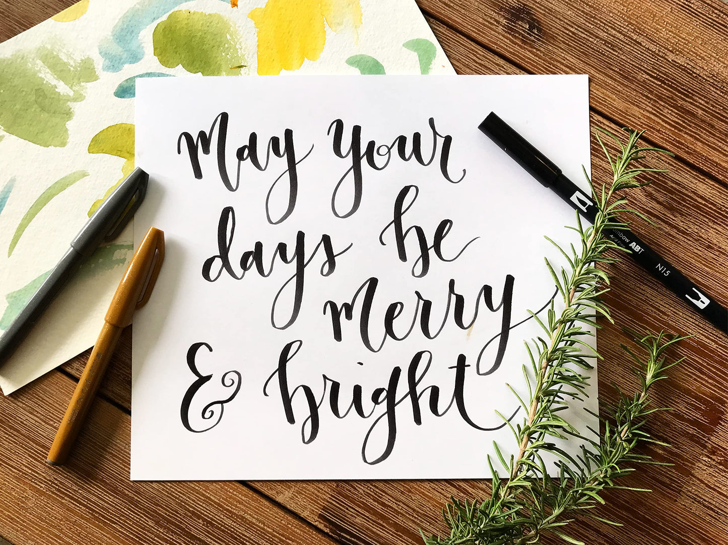 Brush Lettering Kit - DIY Brush Lettering Starter Set by Wildflower Art Studio