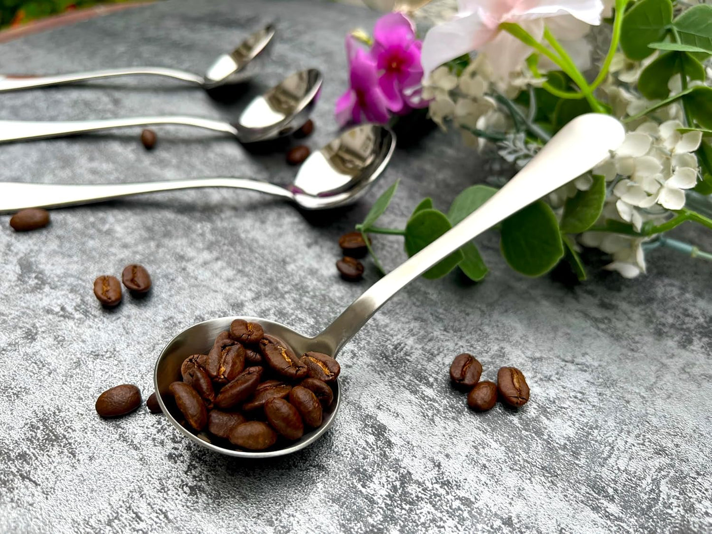 Long Handle Cupping Coffee Spoon, 6.1-inch Stainless Steel Demitasse Spoon for Dessert and Sugar