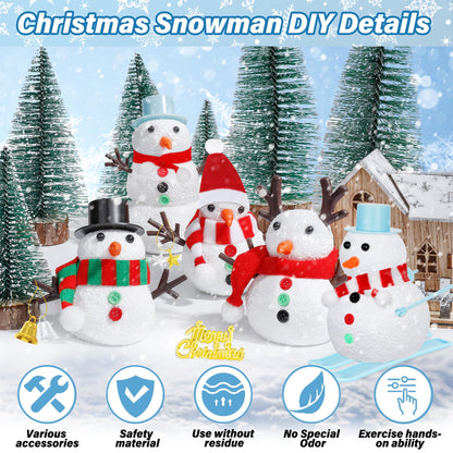 36 Pack Snowman Kit Set, Build a Snowman Christmas Craft for Kids, Creative Air Dry Clay Modeling Winter Decorations Indoor, Crafts Kit for Christmas Activities School Family Winter Party Supplies