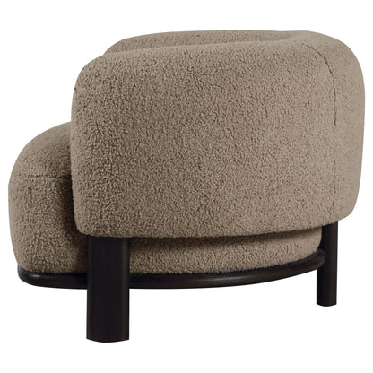 Coaster Home Furnishings - Lawler - Wood and Fabric - Upholstered Accent Chair with Barrel Back, Rounded Arms, and Cushioned Seat - Living Room - Brown and Black - 903170