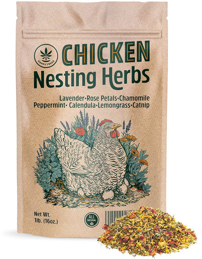 100% 7 1lb. Happy Trees Chicken Nesting Herbs - Natural Blend of Premium Dried Herbs for Fresh Nest Box, Coop and Run
