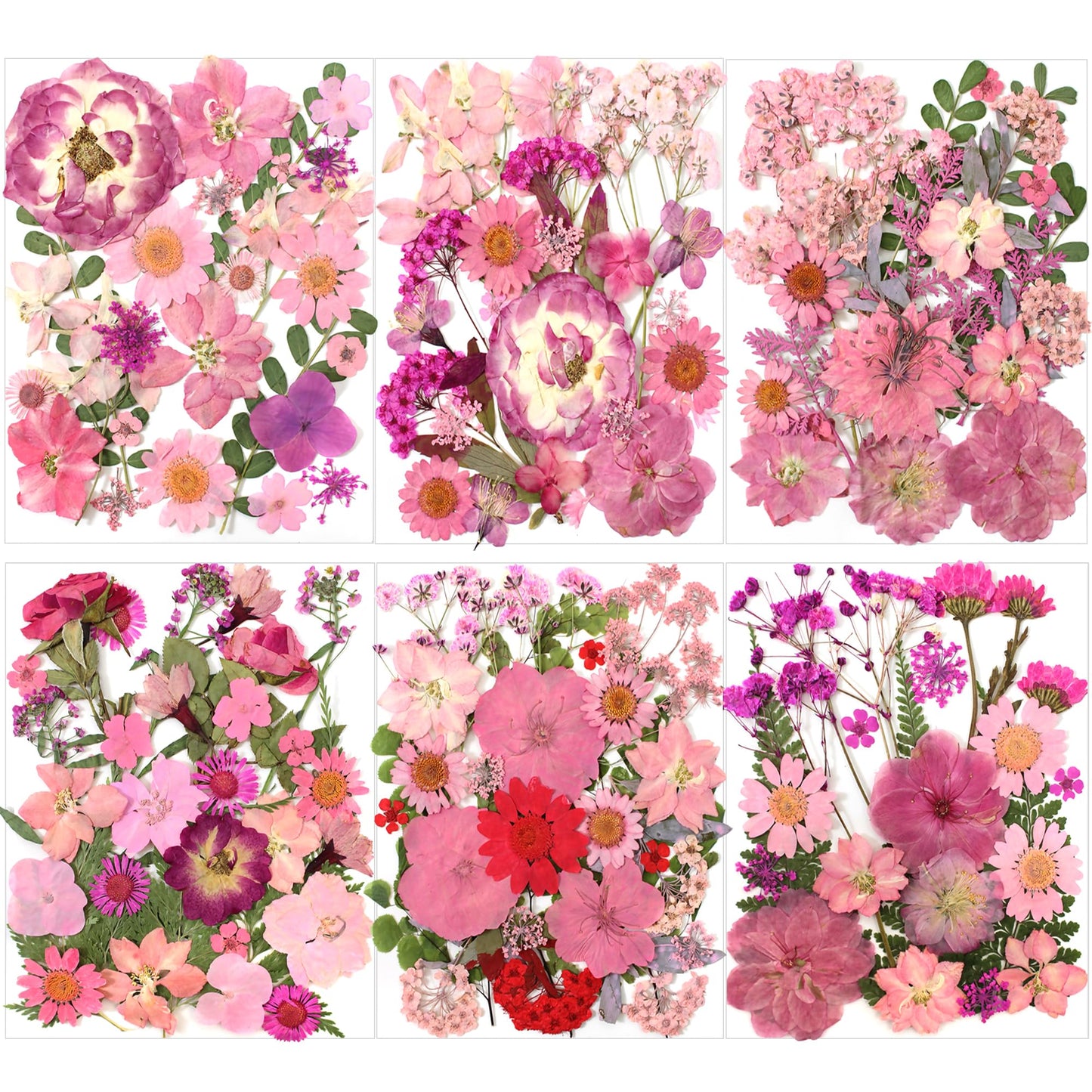 150Pcs Dried Pressed Flowers Leaves kit for Resin Molds,Pink Real Natural Dry Pressed Flowers for Nails Art Phone Cases Scrapbook Supplies Card Soap Candle Jewelry Making