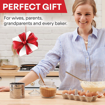 2.5 Cup Flour Sifter - Semi Automatic Small Baking Sieve, Stainless Steel, Fine Mesh Sieve Flour Duster