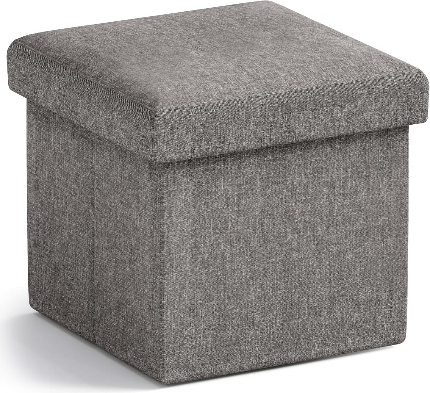 12 12 12, Ornavo Home Small Storage Ottoman Foldable Collapsible Cube Square Linen Ottoman Foot Rest Stool Seat