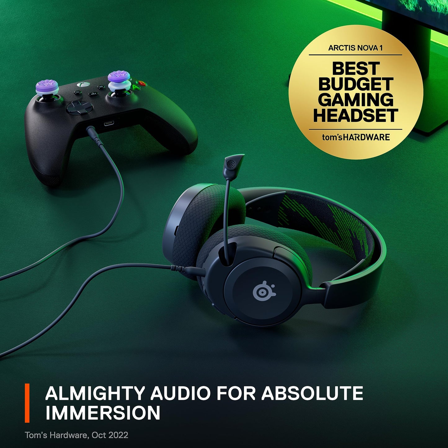 SteelSeries Arctis Nova 1X Gaming Headset - Signature Arctis Sound - ClearCast Gen 2 Mic - Xbox Series X|S, PC, PlayStation, Switch, and Mobile