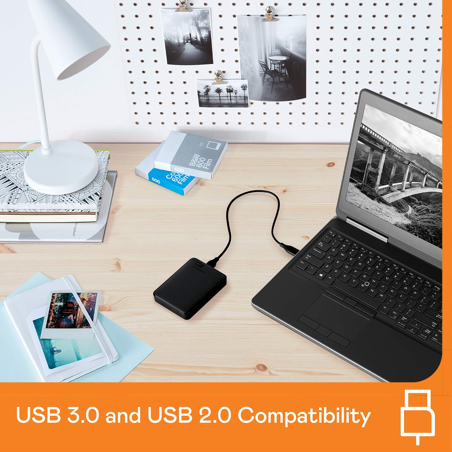 WD 5TB Elements Portable External Hard Drive for Windows, USB 3.2 Gen 1/USB 3.0 for PC & Mac, Plug and Play Ready - WDBU6Y0050BBK-WESN