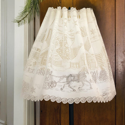 Heritage Lace 60" X 20" White Sleigh Ride 4-Way Mantle Scarf