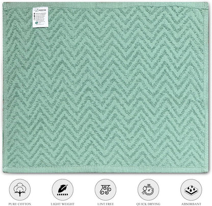 '-24 Pack -12" 12"- ZUPERIA Zigzag Multicolor Wash Cloths x Highly Absorbent Soft Washcloths for Face, Gym Towels, Hotel
