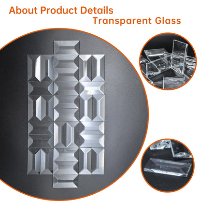 1x 2 Inches Beveled Glass Squares (30 Pieces) for Stained Glass Art,Design (1x 2 Inches)