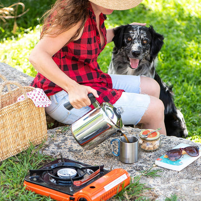 Mixpresso Stainless Steel Coffee Percolator, Stovetop Coffee Pot, 37oz, Excellent for Camping Coffee