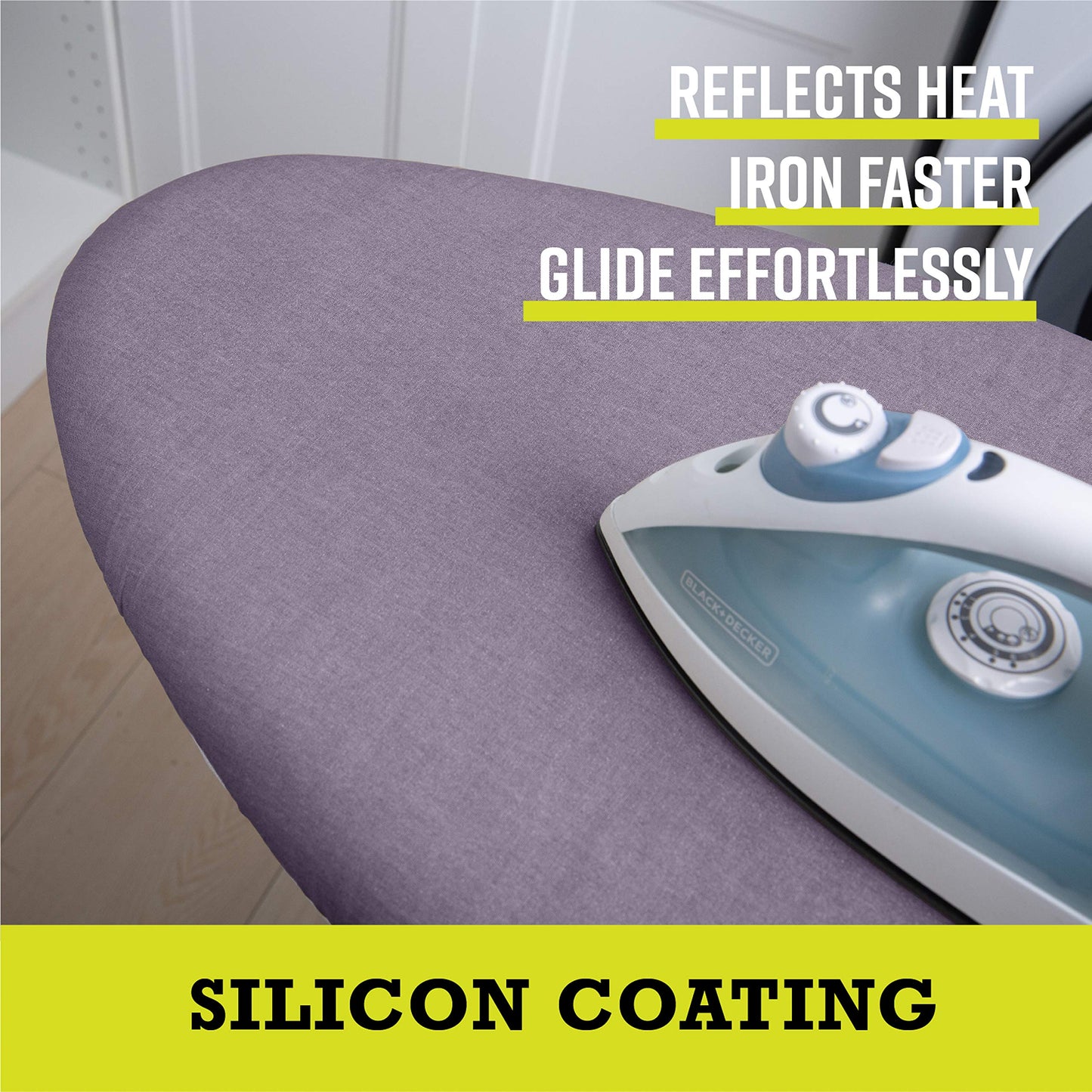 Simplify Ironing Board Cover and Pad | Silicone Coated | Scorch Resistant | Thick Padding | Elastic Edge | Hook and Loop Fasteners | Standard Size 15x54 | Plum Pink