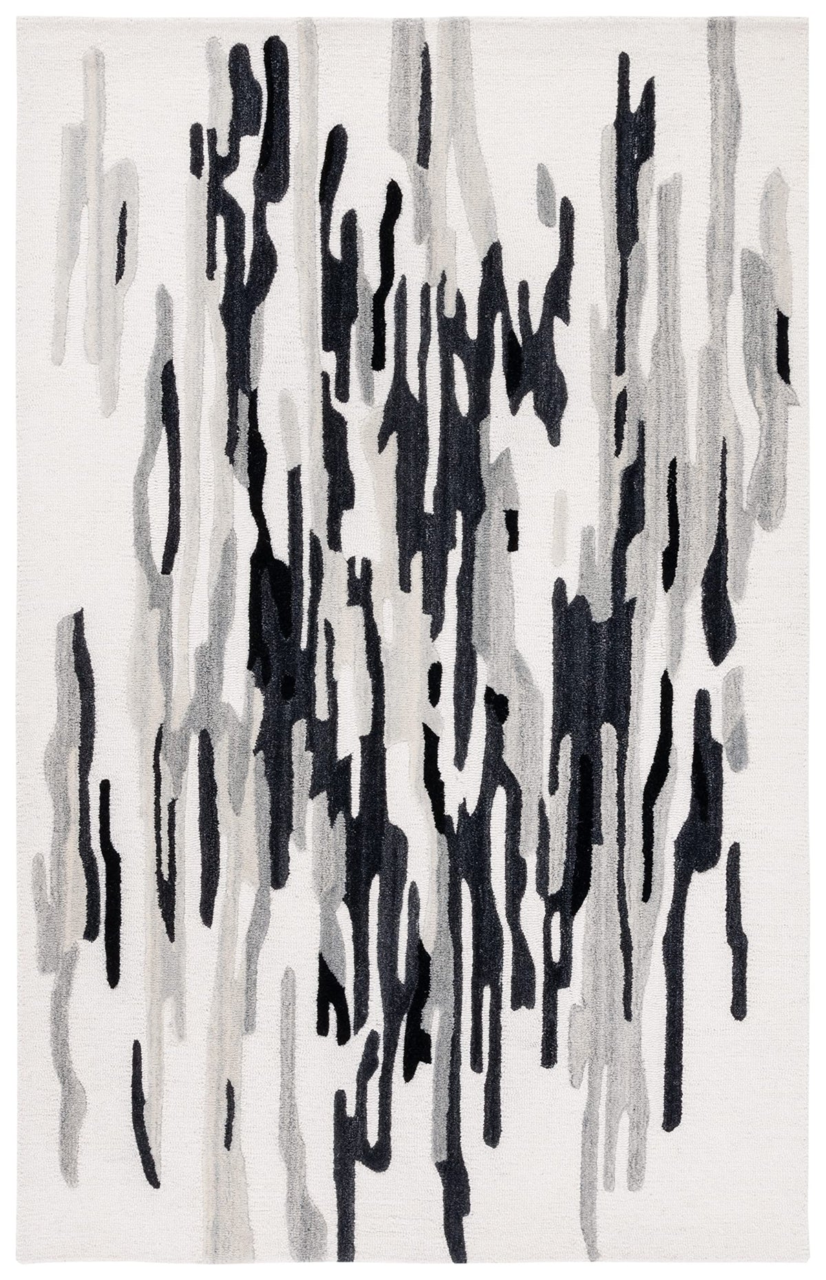 SAFAVIEH Area Rug 8x10 - Rodeo Drive Collection - Large - Ivory & Black, Handmade Wool, Mid-Century Modern Design, Ideal for Living Room, Bedroom, Office, Dining Space (RD858Z)
