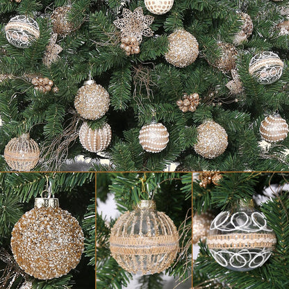 Regine Switzerland 9-Piece Christmas Ball Ornaments Set - Shatterproof Clear Champagne Decor for Holiday Parties