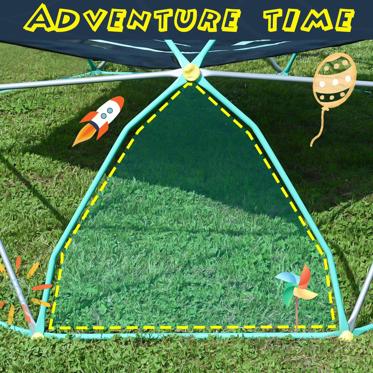 Virubi 12 FT Climbing Dome for Kids 3 +, Geometric Dome Climber Play Center - Supports 1000LBS Outdoor Playset, Easy Assembly and Move
