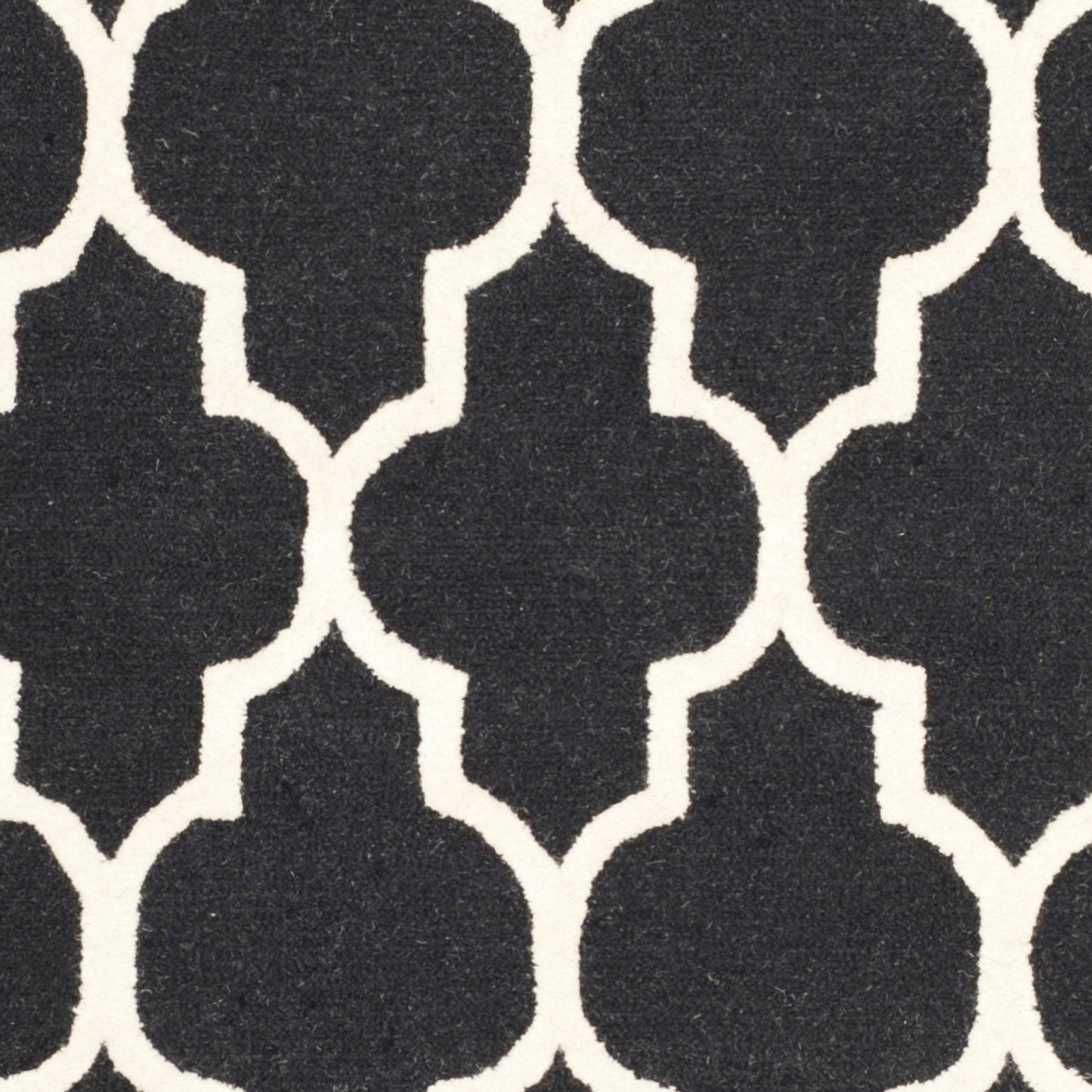 SAFAVIEH Area Rug 8x10 - Cambridge Collection - Large - Black & Ivory, Handmade Wool, Moroccan Trellis Design, Ideal for Living Room, Bedroom, Office, Dining Space (CAM134E)