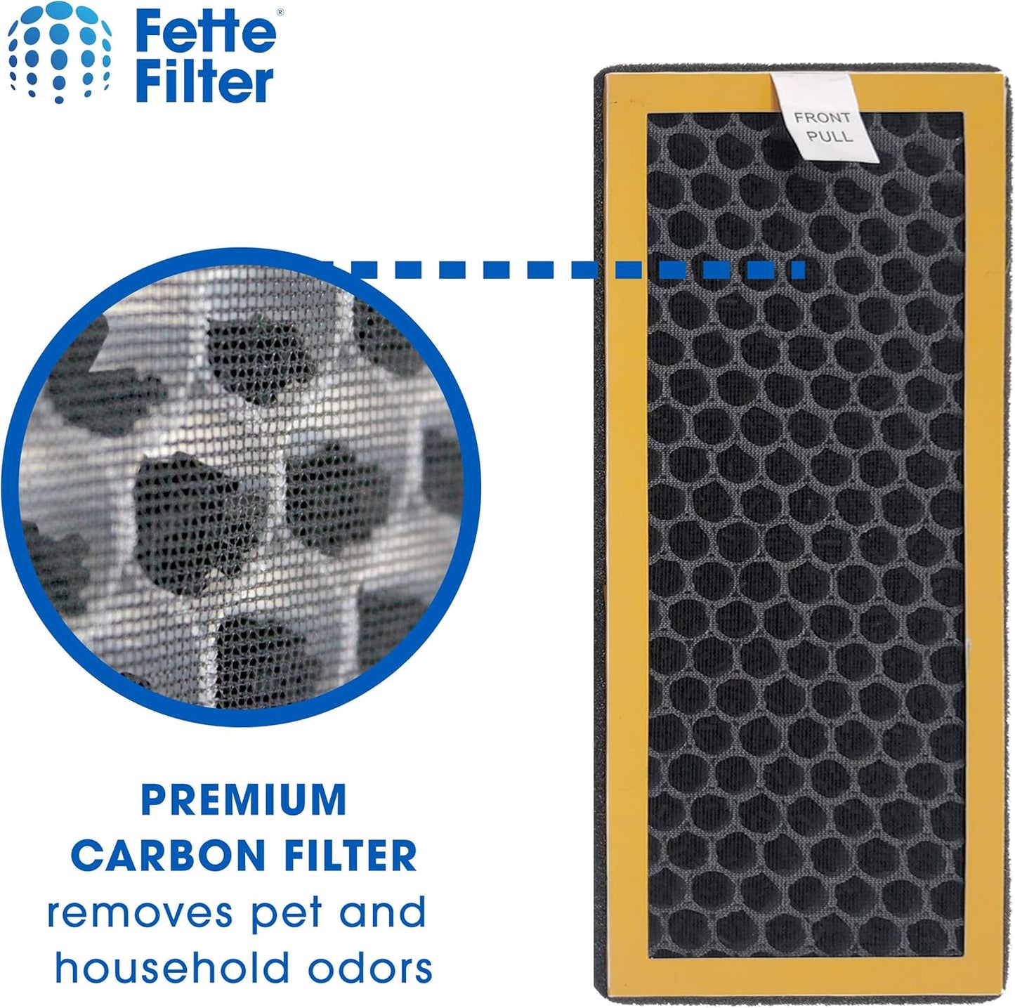 Fette Filter Pack of 4 - Activated Carbon Filter for HoMedics TotalClean PetPlus, Compare to AT-PET01, AT-PET02